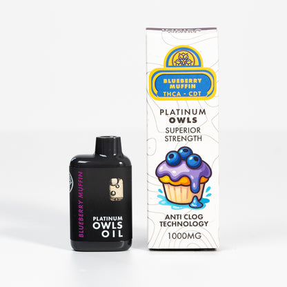 Platinum Owls THCA 1ml Vape – Blueberry Muffin