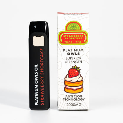Platinum Owls THCA 2ml Vape – Strawberry Shortcake
