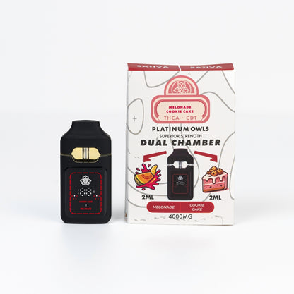 Platinum Owls Dual Chamber 4ml Vape – Melonade & Cookie Cake - 10 Count